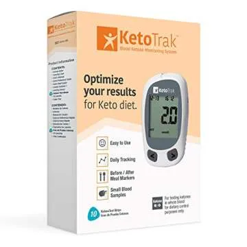 KetoTrak Blood Ketone Testing Kit, 1 Meter, 10 Ketone Strips, 1 Lancing Device, 10 Lancets, Optimize Your Result for Keto Diet by KetoTrak