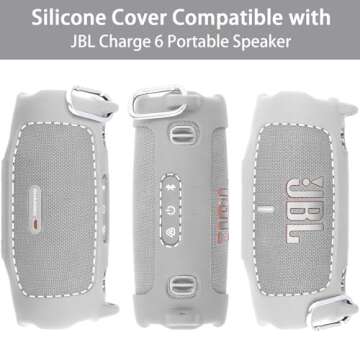 Khanka for JBL Charge 6 Waterproof Portable Bluetooth Speaker Silicone Case, Soft Protective Sleeve ...