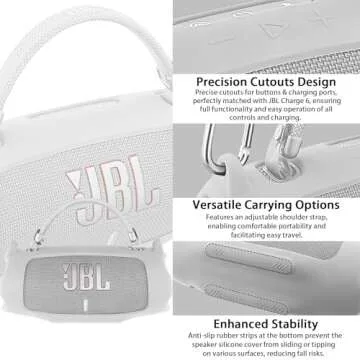 Khanka JBL Charge 6 Silicone Case with Shoulder Strap