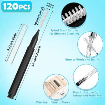 MAPVOLUT 120 Pieces Interdental Brushes, Braces Brush Cleaner Orthodontic Flossers Toothpicks Floss ...