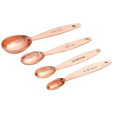 Quality Solid Copper Measuring Cups and Spoons Set for Kitchen