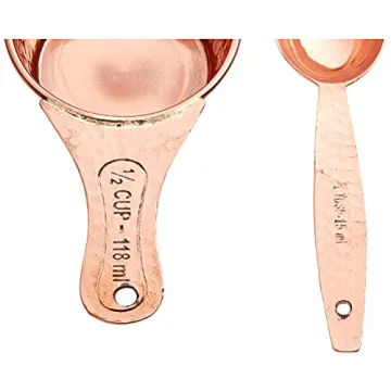 Quality Solid Copper Measuring Cups and Spoons Set for Kitchen
