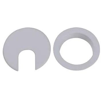 2" White Desk Grommet Pack for Clean Cable Management