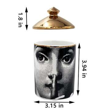 Big Eye Starry Sky Aromatherapy Candle Jar with Lid Ceramic Storage Holder