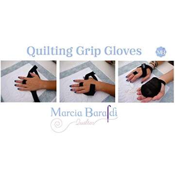 Marcia Baraldi Quilting Grip Gloves for Free-Motion Quilting or Sewing - Adjustable sizes- Small-Medium-Large