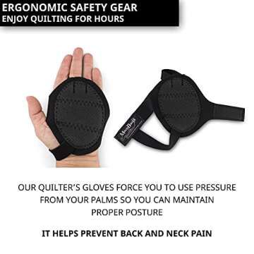 Marcia Baraldi Quilting Grip Gloves for Free-Motion Quilting or Sewing - Adjustable sizes- Small-Medium-Large