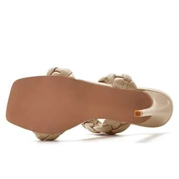 Ricristy Women's Stylish Square Toe Heeled Sandals