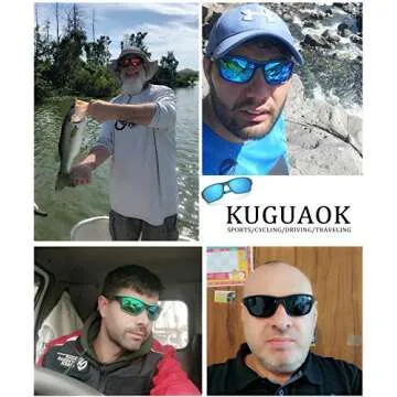 KUGUAOK Polarized Sports Sunglasses for Men Driving Cycling Fishing Sun Glasses 100% UV Protection Goggles