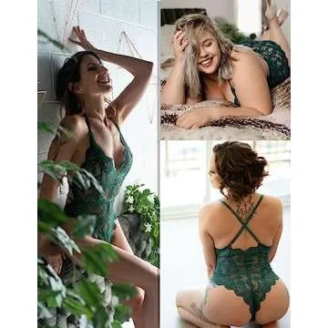 Avidlove Dark Green Teddy Lingerie for Women - Elegant