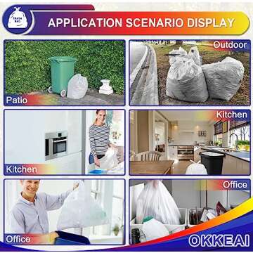 OKKEAI 8 Gallon Trash Bags - Strong & Biodegradable Waste Liners