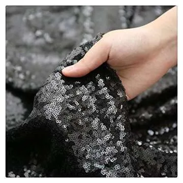 QueenDream Black Sequin Backdrop - Elegant Sparkle for Events