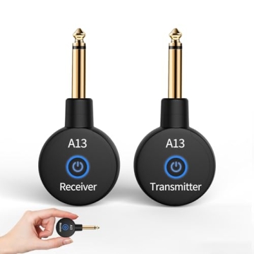 A13 Wireless Guitar System, 2.4GHz Guitar Accessories with 24-bit 48kHz Audio, No Latency, 100ft Ran...