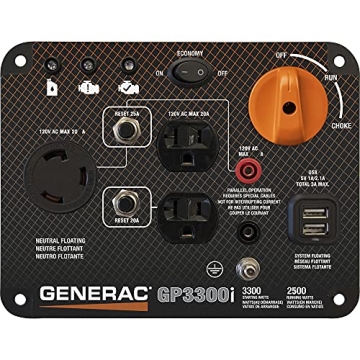 Generac GP3300i Portable Inverter Generator Quiet Efficient