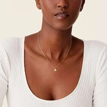 PAVOI Rhodium Plated Disc Pendant l Necklaces for Women (White Plated, Disc)