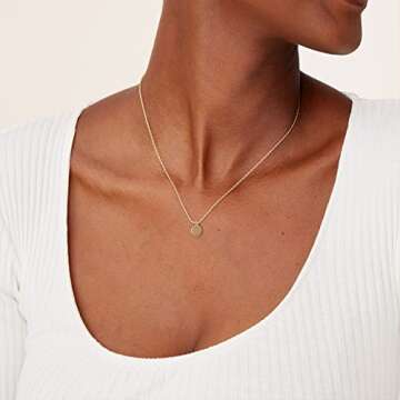 PAVOI Rhodium Plated Disc Pendant l Necklaces for Women (White Plated, Disc)