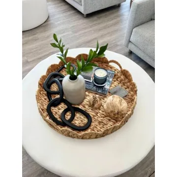 Gurfuy Oversized Round Ottoman Table Tray 19.7"