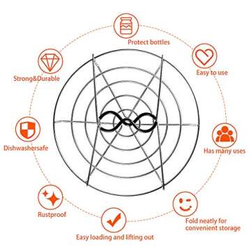 Picowe 11.7inch Canning Rack, Stainless Steel Steamer Canning Jar Rack with Silicone Handle, Canner Rack Canning Supplies Kit for Regular Wide Mouth Mason Jars Ball Jars(2 Pack)