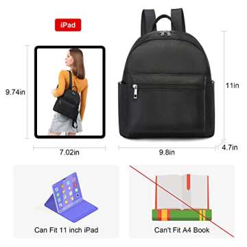 LOVEVOOK Mini Backpack for Women Purse Fashion Small Black Backpack Daypack for Dating Gift for Her Waterproof