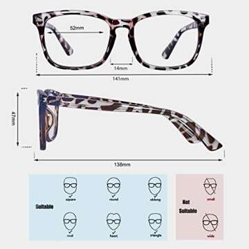 MAXJULI Blue Light Blocking Glasses,Computer Reading/Gaming/TV/Phones Glasses for Women Men(Leopard)