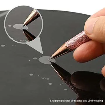 2 Pcs Glitter Vinyl Weeding Tool Weeding Pen, Fine Point Pin Pen Weeding Tool for Vinyl, Air Release Pen for Easy Craft Vinyl Projects