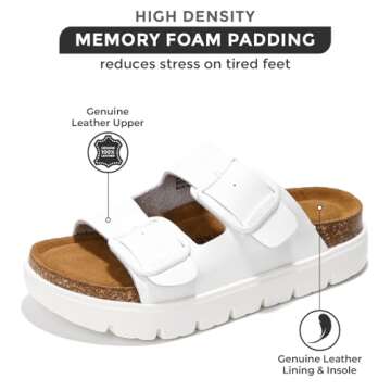 Project Cloud Leather Women Sandals with Cork Footbed