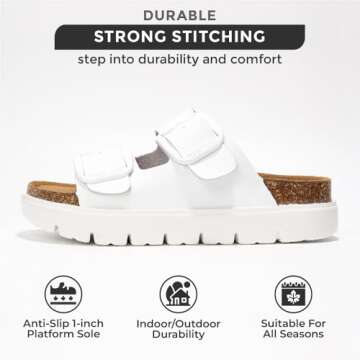 Project Cloud Leather Women Sandals with Cork Footbed
