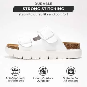 Project Cloud Leather Women Sandals with Cork Footbed