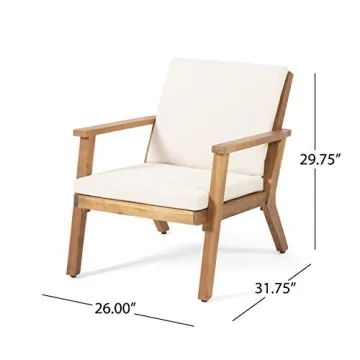 Stylish Acacia Wood Outdoor Club Chairs Set of 2