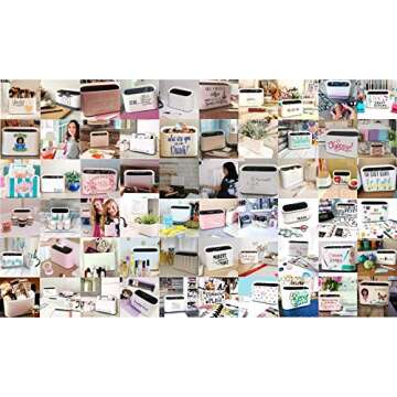 Original Mini Trash Can, Small Waste Garbage Basket Bin for Desk Office Kitchen, Makeup Holder for Bedroom Bathroom, 100 Plastic Bags (White-Value)