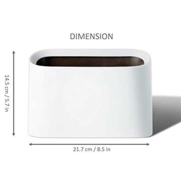 Original Mini Trash Can, Small Waste Garbage Basket Bin for Desk Office Kitchen, Makeup Holder for Bedroom Bathroom, 100 Plastic Bags (White-Value)