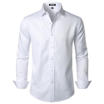 Men's Wrinkle Free Slim Fit Dress Shirt - JEMITOP