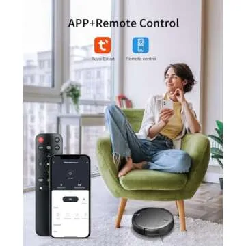 Robot Vacuum and Mop Combo, 2 in 1 Mopping Robot Vacuum Cleaner with Schedule, Wi-Fi/Voice/App, Strong Suction, Ease of Use, Self-Charging Robotic Vacuum, Slim, Ideal for Hard Floor, Pet Hair, Carpet