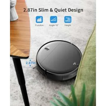 Robot Vacuum and Mop Combo, 2 in 1 Mopping Robot Vacuum Cleaner with Schedule, Wi-Fi/Voice/App, Strong Suction, Ease of Use, Self-Charging Robotic Vacuum, Slim, Ideal for Hard Floor, Pet Hair, Carpet