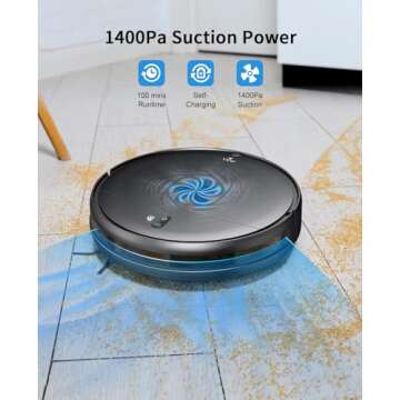 Robot Vacuum and Mop Combo, 2 in 1 Mopping Robot Vacuum Cleaner with Schedule, Wi-Fi/Voice/App, Strong Suction, Ease of Use, Self-Charging Robotic Vacuum, Slim, Ideal for Hard Floor, Pet Hair, Carpet