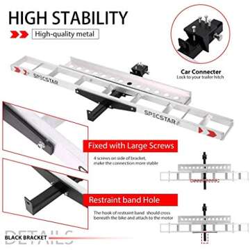SPECSTAR Heavy Duty Motorcycle Carrier with Loading Ramp