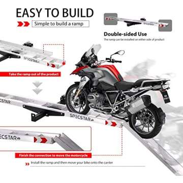 SPECSTAR Heavy Duty Motorcycle Carrier with Loading Ramp