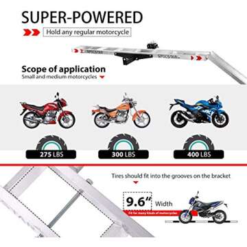 SPECSTAR Heavy Duty Motorcycle Carrier with Loading Ramp