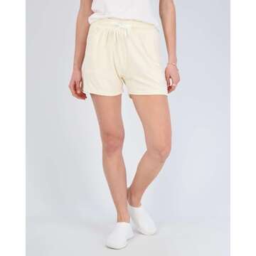 Real Essentials Women's Lounge Wear Short High Waisted Casual Sweat Shorts Pajama Summer Pockets Dra...