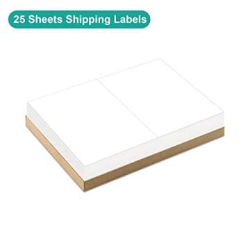 MFLABEL Half Sheet Shipping Labels - Self Adhesive 50 Count