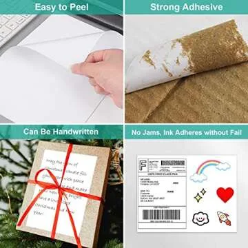 MFLABEL Half Sheet Shipping Labels - Self Adhesive 50 Count