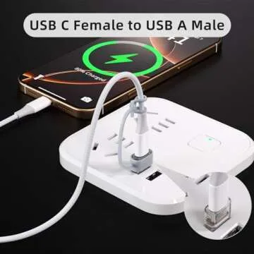 USB to USB C Adapter 5Pack, USB-C Female to USB A Male OTG Type C Converter for iPhone 16 Charger, i...