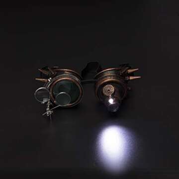 FOCUSSEXY Vintage Steampunk Goggles for Festivals and Cosplay