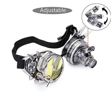 FOCUSSEXY Vintage Steampunk Goggles for Festivals and Cosplay
