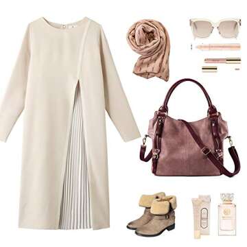 Plambag Women Tote Bag Handbags Hobo Shoulder Bag Faux Leather Purse Purple Red