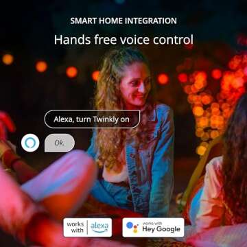 Twinkly Strings 250 LED RGB+White, in- and Outdoor LED Light String, Smart Multicolor LED Lights, Mappable LEDs, Compatible with Alexa and Google Home, IP44, Transparent Wire, 65ft