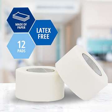 MED PRIDE Paper Surgical Tape 1" x 10 Yards for Wound Dressing [Pack of 12] - Latex-Free & Hypoaller...