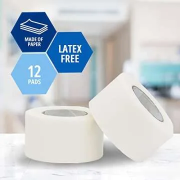 Med Pride Paper Surgical Tape 1" x 10 Yards for Wound Dressing [Pack of 12] - Hypoallergenic & Latex...