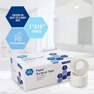 Med Pride Surgical Tape 12 Pack - Latex Free, Hypoallergenic