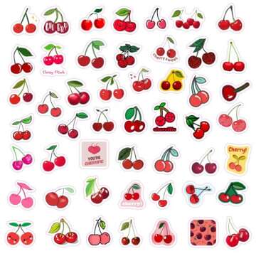 Cherry Stickers - Waterproof Vinyl for Party Favors