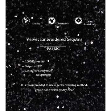 Dwirapal Women’s Sequin Velvet Skirt Elastic High Waist Sparkle Split Hem Night Out Party Maxi Skirt